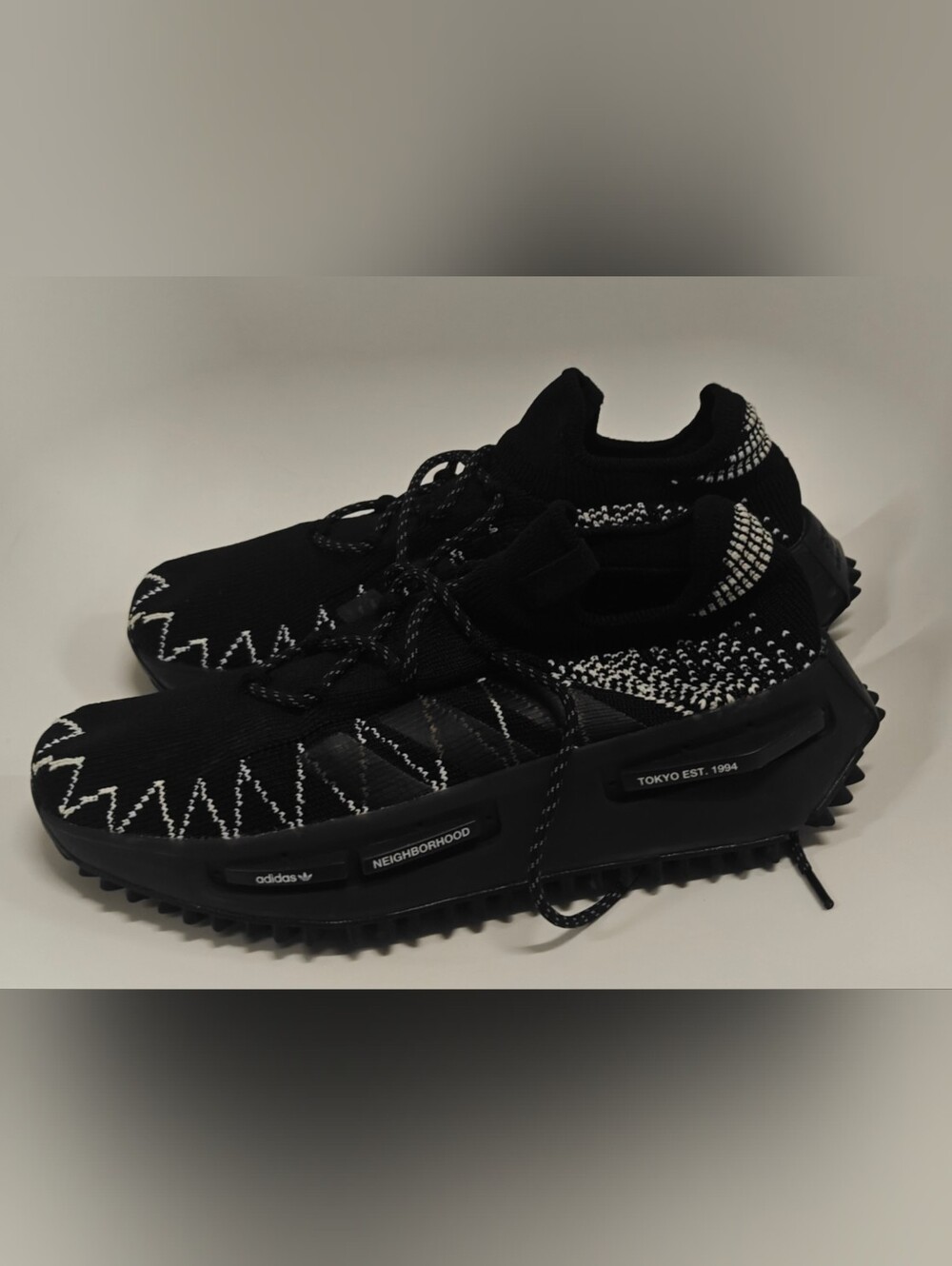 Adidas NMD S1 x Neighborhood Black Knit Low Sneakers Size 9 US Casual Shoes
